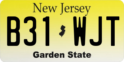 NJ license plate B31WJT