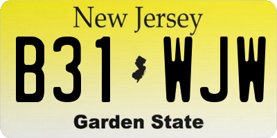 NJ license plate B31WJW
