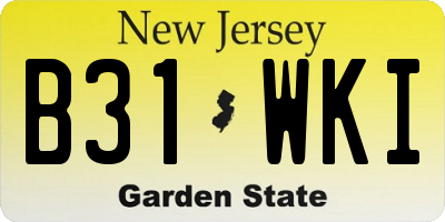 NJ license plate B31WKI