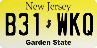 NJ license plate B31WKQ