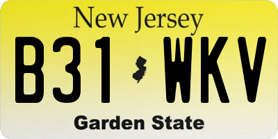 NJ license plate B31WKV