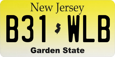 NJ license plate B31WLB