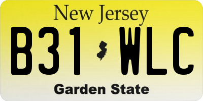 NJ license plate B31WLC