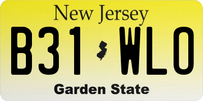 NJ license plate B31WLO