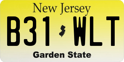 NJ license plate B31WLT