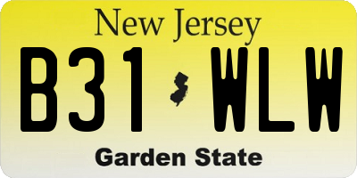 NJ license plate B31WLW