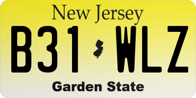 NJ license plate B31WLZ