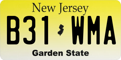 NJ license plate B31WMA