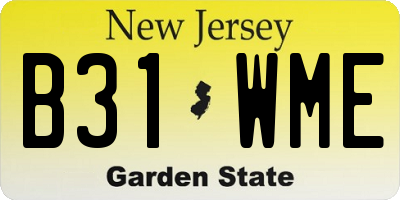 NJ license plate B31WME