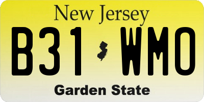 NJ license plate B31WMO