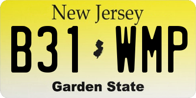 NJ license plate B31WMP