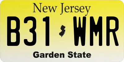 NJ license plate B31WMR