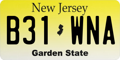 NJ license plate B31WNA