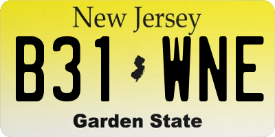 NJ license plate B31WNE
