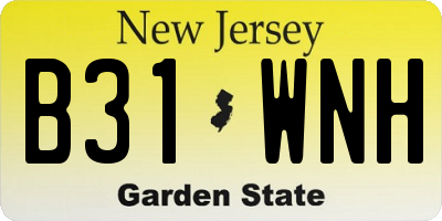NJ license plate B31WNH