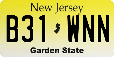 NJ license plate B31WNN
