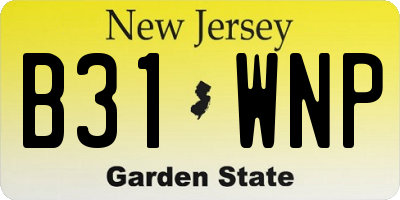 NJ license plate B31WNP