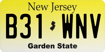 NJ license plate B31WNV