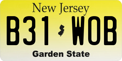 NJ license plate B31WOB