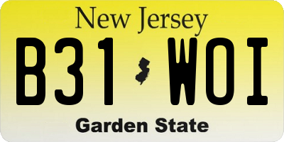 NJ license plate B31WOI