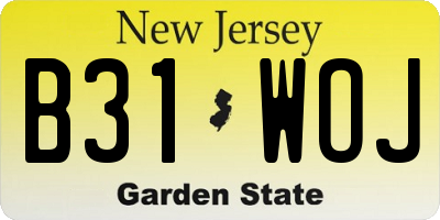 NJ license plate B31WOJ