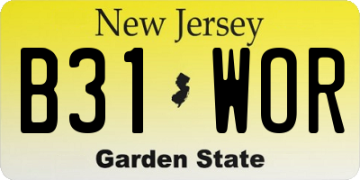 NJ license plate B31WOR
