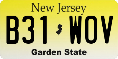 NJ license plate B31WOV