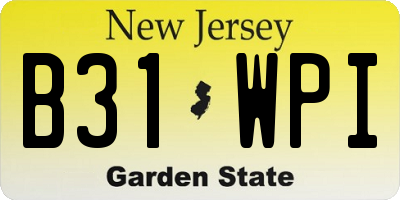 NJ license plate B31WPI