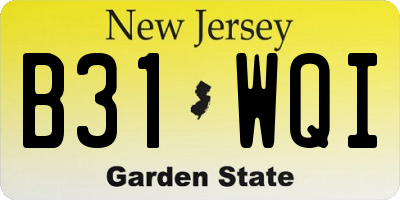 NJ license plate B31WQI