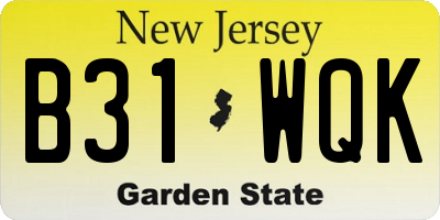 NJ license plate B31WQK