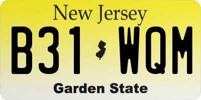 NJ license plate B31WQM