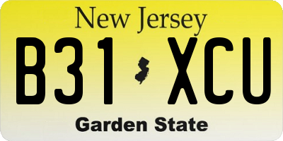 NJ license plate B31XCU