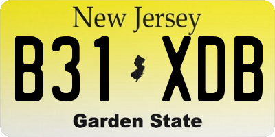 NJ license plate B31XDB