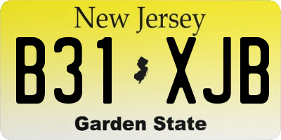 NJ license plate B31XJB
