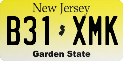 NJ license plate B31XMK