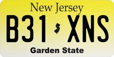 NJ license plate B31XNS