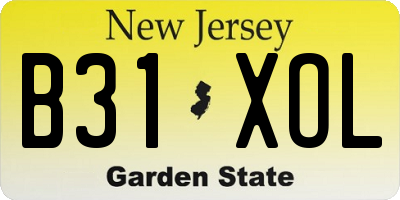 NJ license plate B31XOL