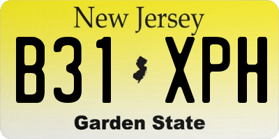 NJ license plate B31XPH