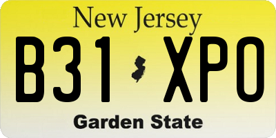 NJ license plate B31XPO