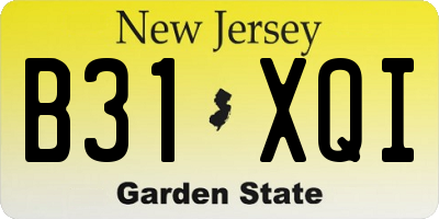 NJ license plate B31XQI