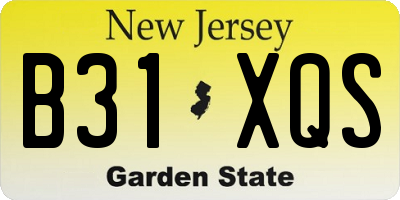 NJ license plate B31XQS