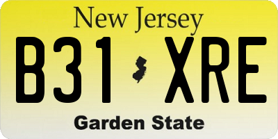 NJ license plate B31XRE
