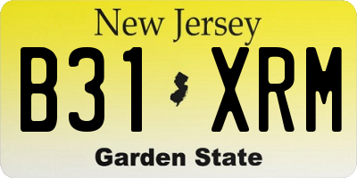NJ license plate B31XRM