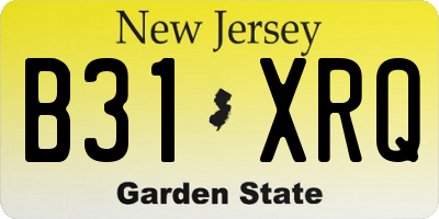 NJ license plate B31XRQ