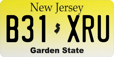 NJ license plate B31XRU
