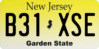 NJ license plate B31XSE