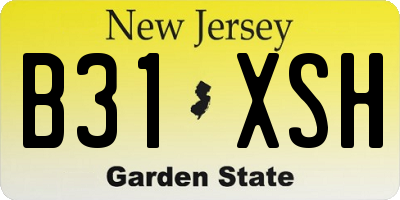 NJ license plate B31XSH