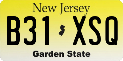 NJ license plate B31XSQ