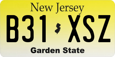 NJ license plate B31XSZ