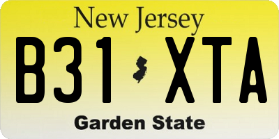 NJ license plate B31XTA